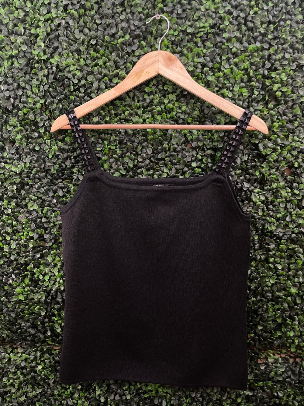 Michelle Antonelli, Black Tank Blouse, Chain Strap Size M
